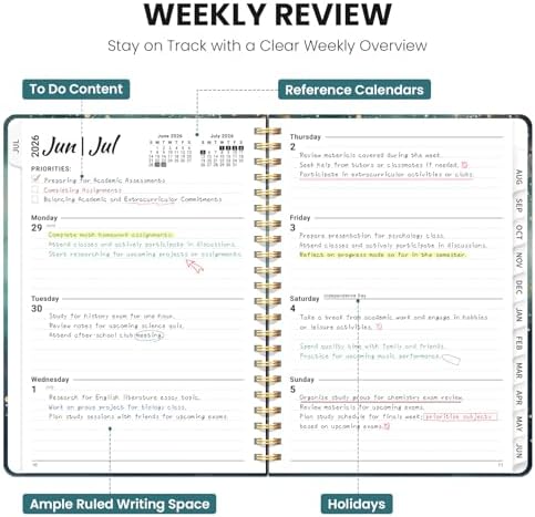 Large Planner 2026-2027, A4 (8.5" x 11") Hardcover Weekly & Monthly Planner July 2026 - June 2027 with Monthly Tabs, Academic Planner for School, Work and Office, Whale Dreams