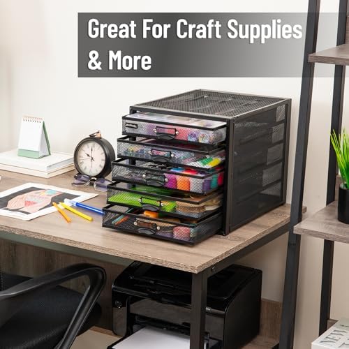 Mind Reader File Storage Drawers, Desk Organizer, Multi-Purpose, Crafts, Office, Metal, Black