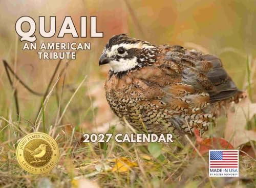 JJ Audubon Tribute Quail Calendar 2027 Bird Monthly Wall Calender 12 Month