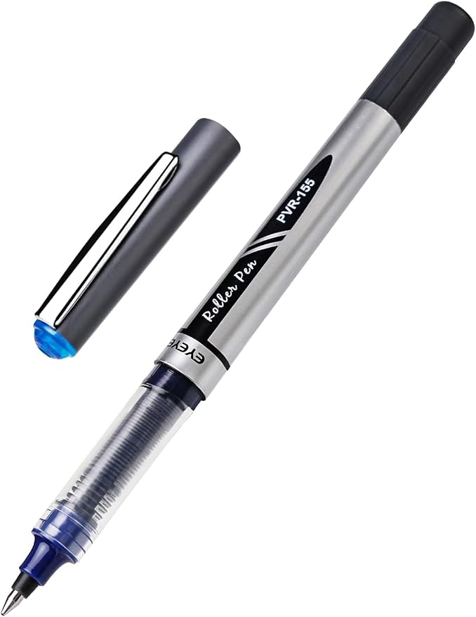 EYEYE Blue Rollerball Pens Pack of 50, 0.7mm Fine Point Roller Ball Pen | Back to School Essential, Quick Drying, Liquid Ink Pens Fine Point Smooth Writing Pen for Journaling, Office Supplies
