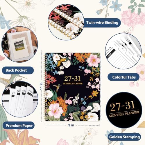 2027-2031 Monthly Planner - 5 Year Planner 2027-2031, Jan 2027 - Dec 2031