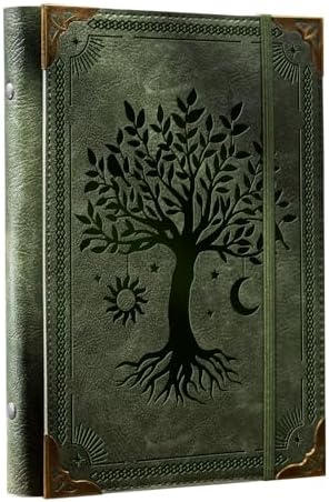 Ovesmusl PU Leather A6 Binder 6 Ring Mini Journal Cover Binder 5.5”x7.5”