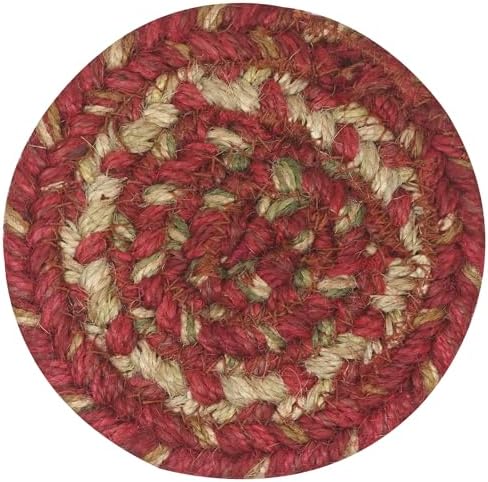 Homespice Apple Pie Braided Coasters for Country Decor, Round 4" Set of 6
