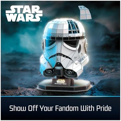 4D Build Star Wars Stormtrooper Helmet 3D Puzzle Model Kit, Room Display