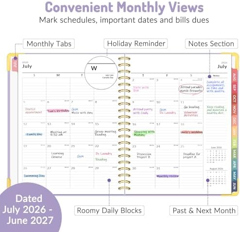 Forvencer Academic Planner 2026-2027, Weekly & Monthly Hardcover Planner A4