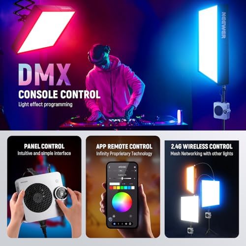 NEEWER Pro 200W Flexible LED Video Light, Studio RGB Panel Light Mat Kit with Softbox APP/2.4G/DMX Control 2500-10000K 25000lux/0.5m CRI95+, Key Lighting for Live Streaming Video Recording, AF200C