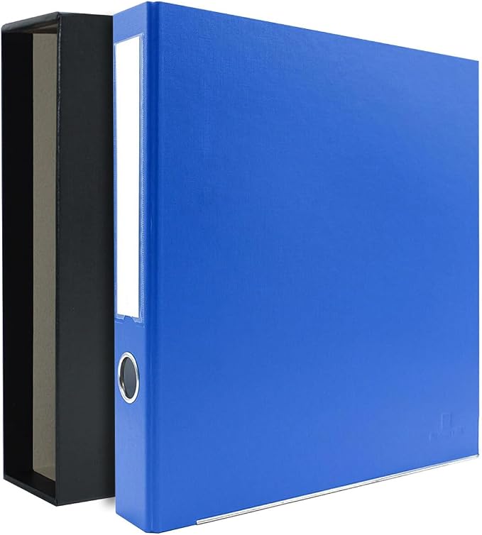3-Ring Premium Binder & Slip Case - Ocean Blue, by Bindertek | 2" Spine Width, 325 Sheet Capacity, 1.25" D-Rings, Linen-Textured Covers, Steel Reinforced Edges