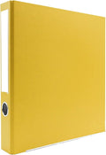 3-Ring Premium Round-Ring Binder - Yellow, 2" Spine, by Bindertek | 275 Sheet Capacity, 1.5" Round Rings, Linen-Textured Covers, Steel Reinforced Edges, Spine Label Included
