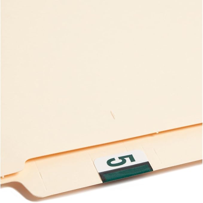 Smead BCCRN Bar-Style Color-Coded Numeric Label, 5, Label Roll, Dark Green, 500 Labels per Roll (67375)