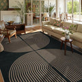 Lahome Rainbow Easy Jute Outdoor Rug 9x12,Black Rugs for Living Room Patio