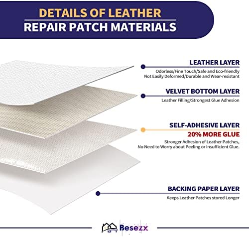 Leather Repair Patch Tape Kit, Self Adhesive Leather Repair for Furniture, Couch, Sofa, Car Seats,Office Chair,Vinyl Repair Kit.30inx16in