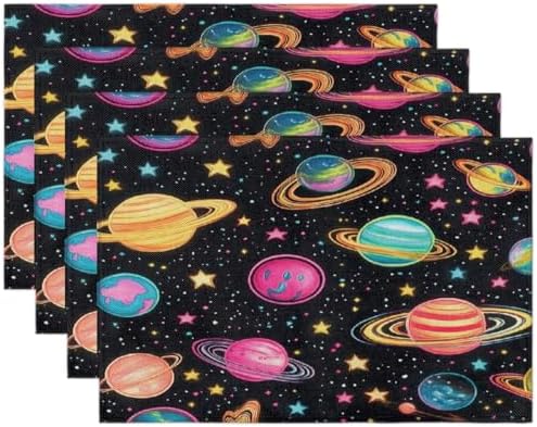 Placemats Set of 4 Washable Linen Place Mats Cloth Table Mats 12x18 Inch