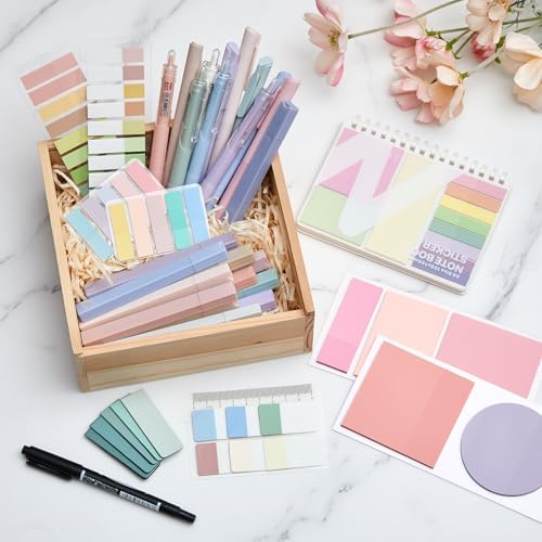 Jutom 41 Pcs Aesthetic Book Annotation Kit with Pencil Bag Bible Journaling Kit Notebook Sticky Note Tab Highlighter Black Ink Pen Page Marker School Office Supplies Christmas Bible Lover Gift(Green)