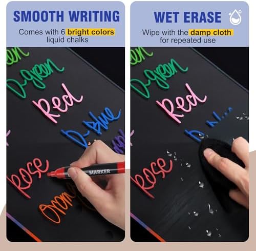 SELEAD Acrylic Clear Board Bar Signs with Wooden Stand - 2 Pack 8x12 Inch
