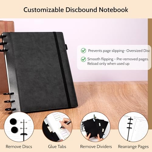 Yoment Refillable Notebooks for Work 5 Subject with Removable Dividers Tabs