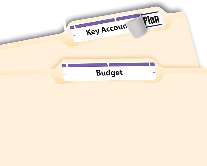 Avery TrueBlock File Folder Labels, 2/3" x 3-7/16", 750 Printable Labels, White/Purple, Permanent (5666)