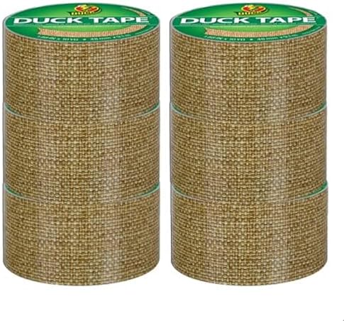 Duck Brand Duck Printed Duct Tape, 6-Roll, Burlap (283713_C)