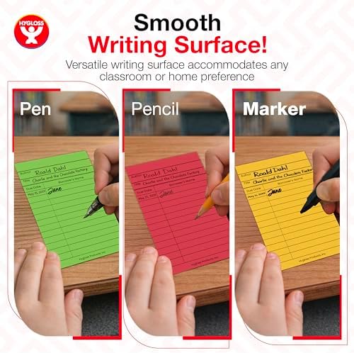 Hygloss Library Checkout Cards for Traditional Book Pockets and Classroom Organization - Vintage Style White Due Date Tracking, 3x5 Inch, 500 Pack
