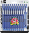 Zebra Pen Z-Grip Retractable Ballpoint Pen, Blue Ink, 1.0mm, 24 Bulk-Pack