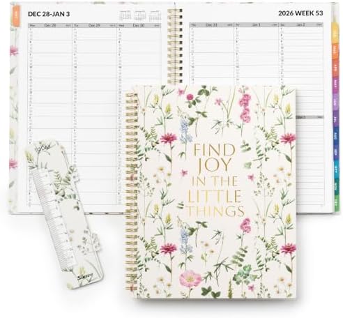 SUNEE 2027 Appointment Book, Quarter-Hourly, Weekly Monthly Planner, 8.5"x11",Beige Wildflower