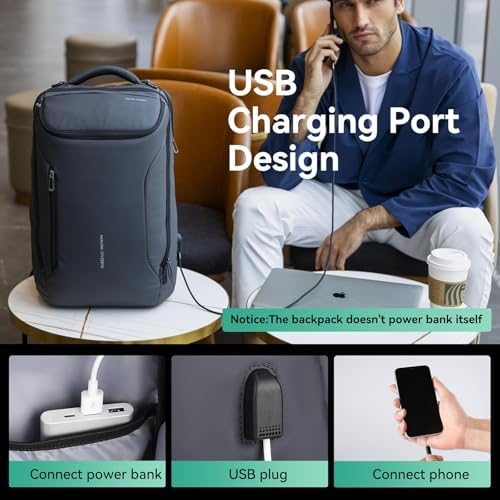 MARK RYDEN Business Backpack for Men, Waterproof High Tech Backpack with Sport Car Shape Design and USB Charging Port, Travel Laptop Backpack Fits 17.3 Inch Notebook