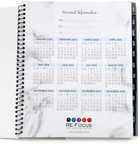 RE-FOCUS THE CREATIVE OFFICE 2026 Calendar Planner 13 month with To-Do Lists for Tasks, Notes or Appointments. Sturdy Planner for At-A-Glance View of Daily Schedule & Weekly Agenda