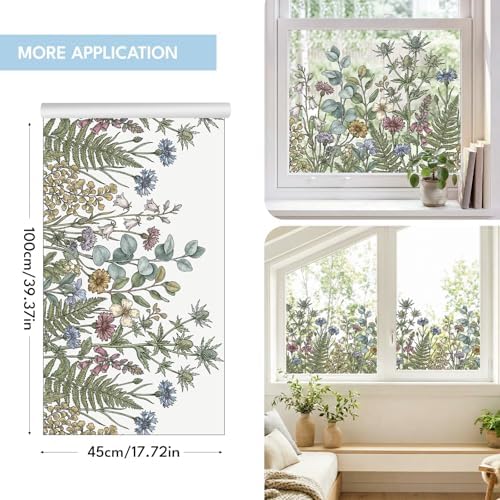ADD.HERES Stained Glass Window Film, Window Film Decorative, 17.5 x 78.7 in