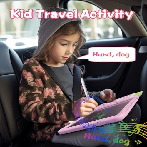 Talking Flash Cards with Writing Tablet - German English, Pink