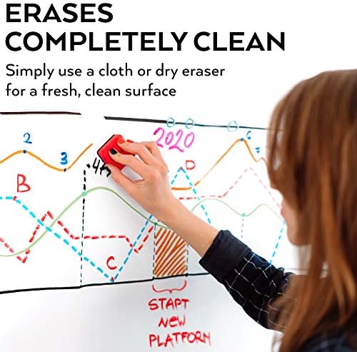 ARTEZA Dry Erase Markers, 52 Pack, 12 Assorted Colors, Low-Odor Whiteboard Markers with Japanese Chisel Tips for Offices, Classrooms, Planning Boards, Glass, and Plastic