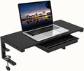 Ergonomic Clamp-On Laptop and Computer Monitor Riser Stand with Drawer, 21.6 x 9.8 inch - Black |Laptop Stand for Desk, Monitor Riser, Desk Organizer, Office Desk Home Workspace