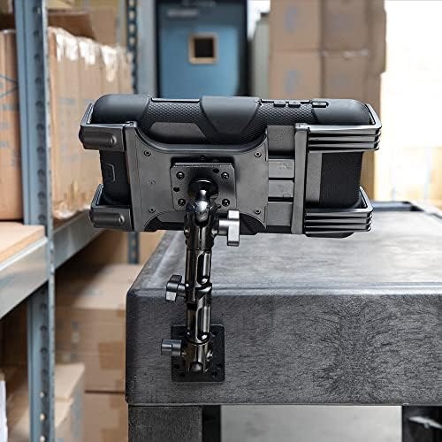 ARKON Mounts - Heavy-Duty Tablet Mount | Secure Drill Base for Cars, Walls, and Tables | Adjustable Arm Ensures Perfect Positioning | Universal Tablet Stand and Holder | Great for iPad Wall Mount