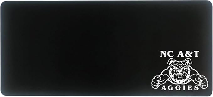 North Carolina A&T State University Classic Cloth Desk Mat, Durable Office Supplies, Non-Slip Base, Responsive Desk Pad with Smooth Cloth Surface, Black