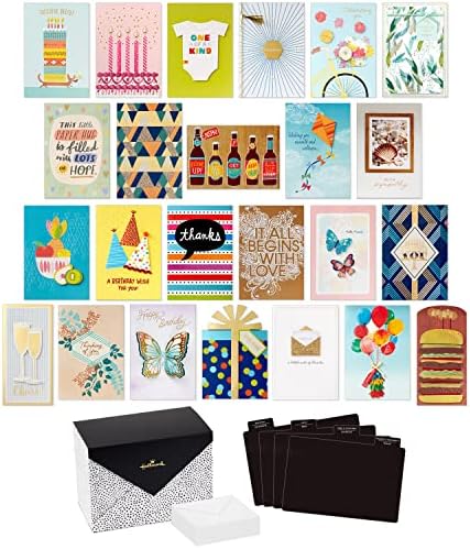 Hallmark All Occasion Cards - Assortment of 24 Handmade Greeting Cards, Painted Dots - Birthday, Baby Shower, Wedding, Sympathy