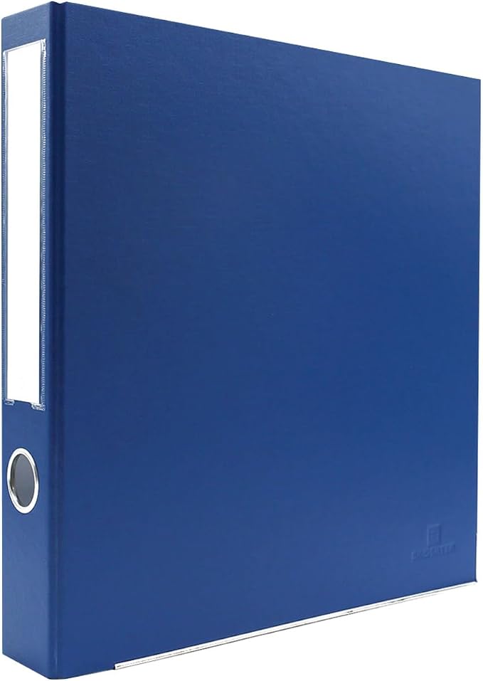3-Ring Premium Round-Ring Binder - Navy, 2" Spine, by Bindertek | 275 Sheet Capacity, 1.5" Round Rings, Linen-Textured Covers, Steel Reinforced Edges, Spine Label Included