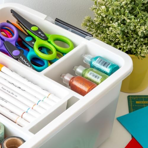 IRIS USA 18 Quart Clear Storage Organizer with Removable Dividers