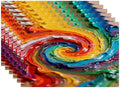 Batmerry Colorful Grunge Macro Closeup Placemats, Multicolor Abstract Art Washable Linen Table Mats for Kitchen Table Double Insulation Decor Dining Set Indoor Outdoor 12X18 in Set of 6