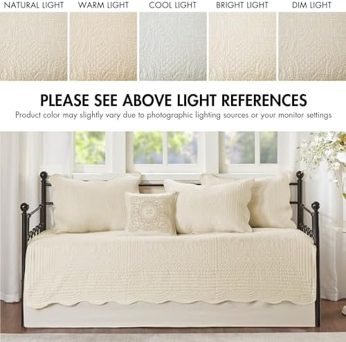 Madison Park Coastal Damask Quilted Daybed Cover Set, 6PC, 39"x75"