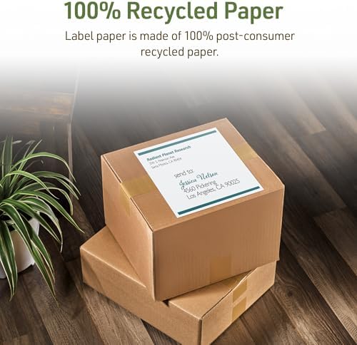 Avery® EcoFriendly Recycled Shipping Labels, 8-1/2" x 11" Full-Sheet Labels, White, Permanent Adhesive, Laser & Inkjet Printers, 10 Total, Great for Mailing, Product Merchandising, and More (48809)