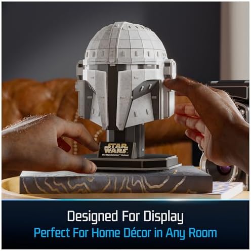 4D Build, Star Wars Mandalorian Helmet 3D Model Kit, Star Wars Collectibles & Desk Decor, Adult Puzzle, Building Toys, 3D Puzzles for Adults & Teens, 88 Pieces, Gift Ideas for Ages 12 & Up