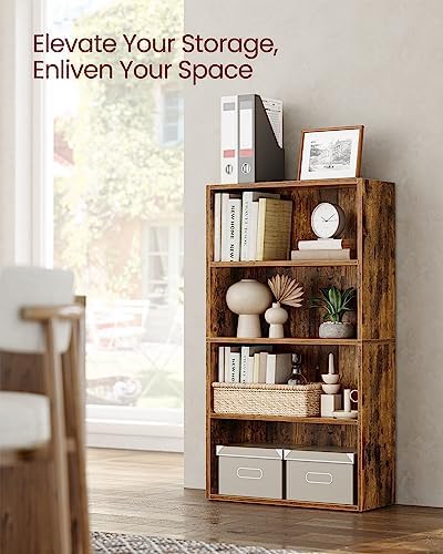 VASAGLE 4-Tier Bookshelf, Storage Organizer, 23.6 x 9.5 x 42.4 Inches