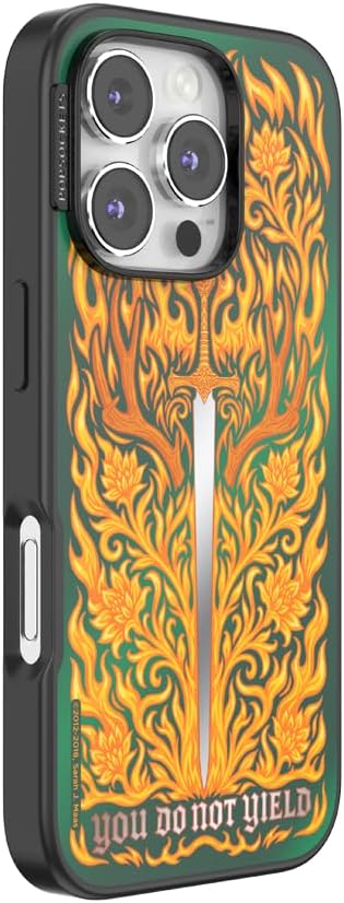PopSockets iPhone 16 Pro Phone Case with MagSafe- Fireheart | Magnetic, Wireless Charging, Camera & Drop Protection, Acotar, Throne, Glass, Sarah, Dragon