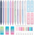 XKDOUS Mechanical Pencil Set, Cute Aesthetic School Supplies Stationery | 0.5 & 0.7mm Mechanical Pencils with 240 Lead Refills, 5 Gel Pens & Index Stickers, Cute Stationery Set for Writing