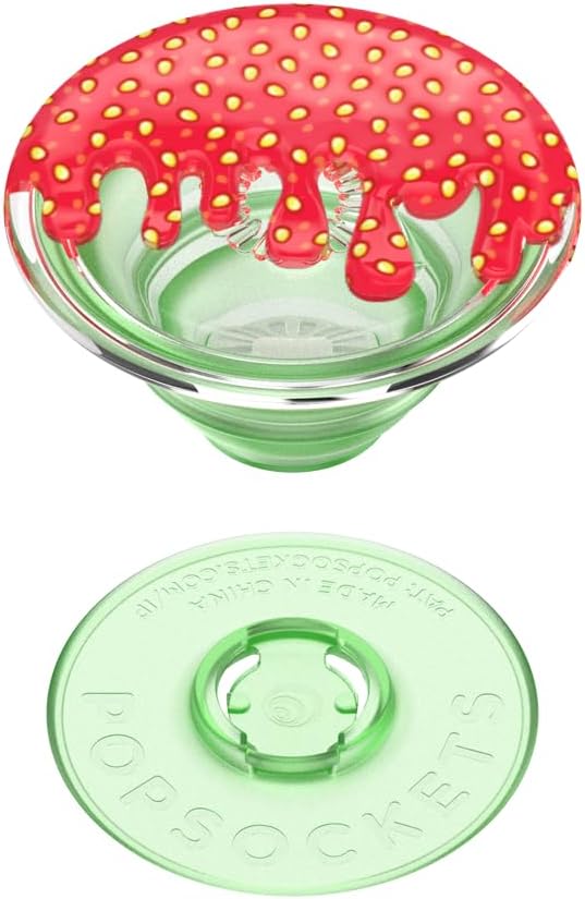 PopSockets Adhesive Phone Grip, Holder- Strawberry Drip | Secure Comfortable Hold, Anti-Drop, Kickstand, Strawberry, Fruit, Phone, Women