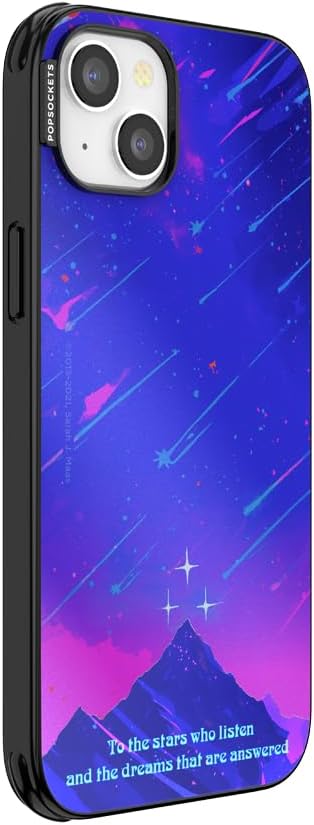PopSockets iPhone 14 Plus Phone Case with MagSafe, Wireless Charging Compatible, Bookish - Mirror Starfall