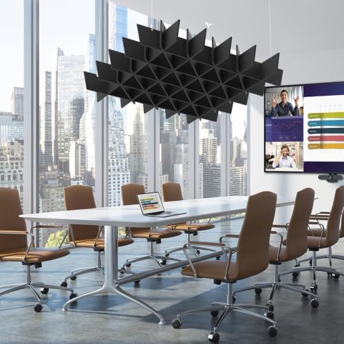 Acoustic Ceiling Panels Sound Absorbing Panels, Lattice Black