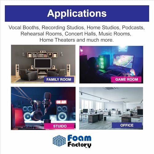 Foam Factory Inc 24 Pack Color Acoustic Foam Panel Studio Soundproofing Wedge Wall Tiles 12” X 12” X 2” (Rosy Beige)