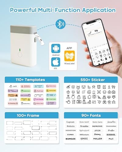 ORGBRO Label Maker, Bluetooth Label Maker Machine with Tape, DX1-White