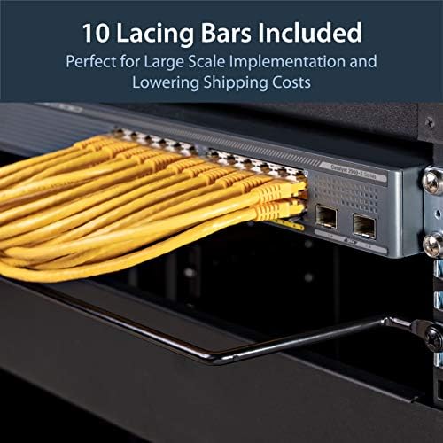 StarTech 10-Pack Lacing Bar with 4in Offset for 19in Rack, Steel (CMLB104)