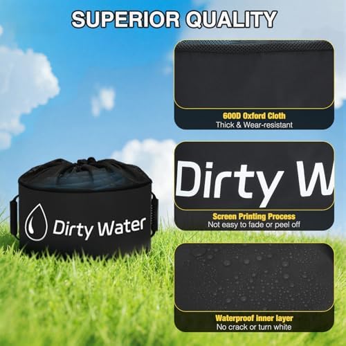 Nilight 1 Pack RV Sewer Hose Storage Bag Waterproof Black with Mesh Top