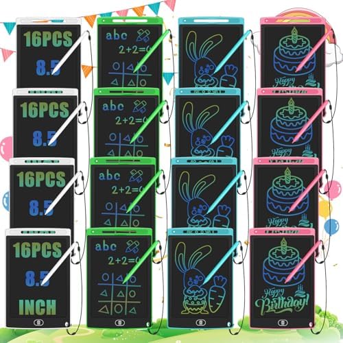 LCD Writing Tablets for Kids Bulk 16 PCS 8.5" Reusable Drawing Pads for Kids Doodle Boards for Class Party Favors Return Gifts for Kid Boys Girls Children's Day Toys Kids Drawing Tablet (16)
